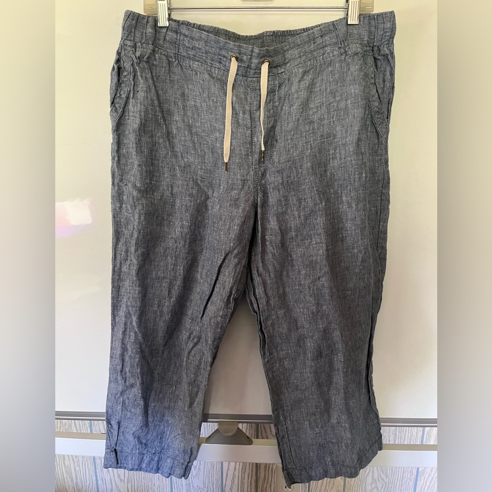Linen crop pants